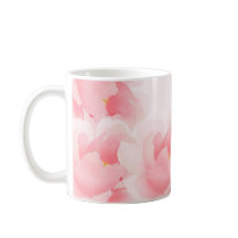 Taza rosa clara del Peony floral de la acuarela