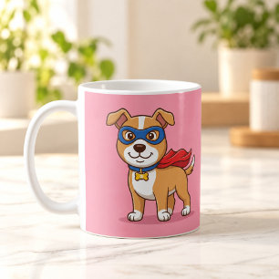 Café Taza rosa de dibujos animados lindos Super Dog Her