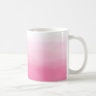 Café Taza rosada brillante de Ombre de la acuarela
