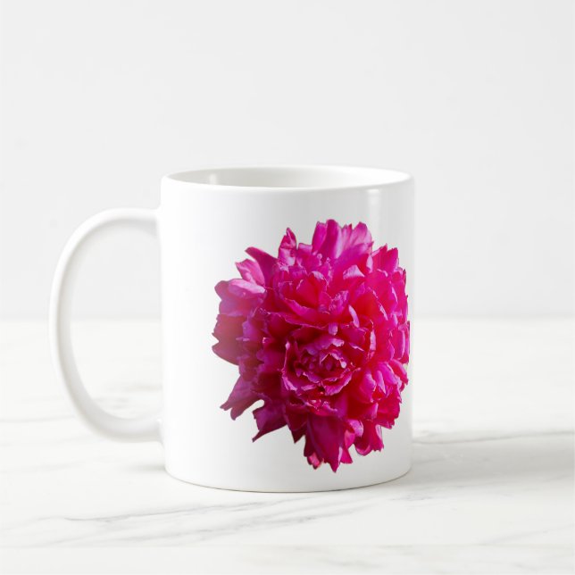 Café Taza rosada de la flor del peony (Izquierda)