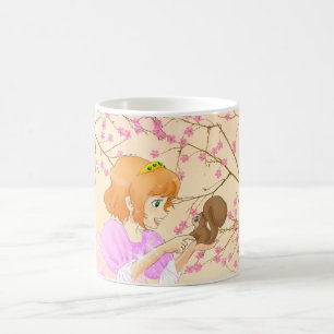 Café Taza rosada de la princesa y de la ardilla