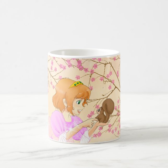 Café Taza rosada de la princesa y de la ardilla (Centro)