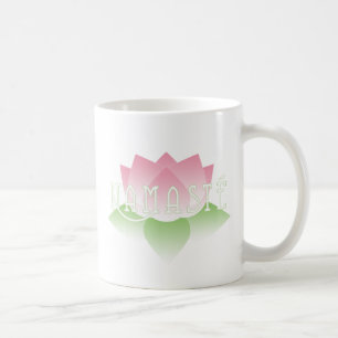 Café Taza rosada de la yoga de Namaste Lotus