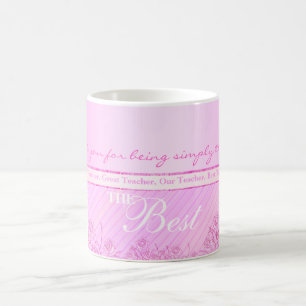 Café Taza rosada de los rosas para el mejor profesor
