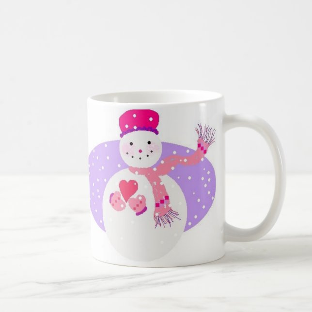 Café Taza rosada del galón de la nieve (Derecha)