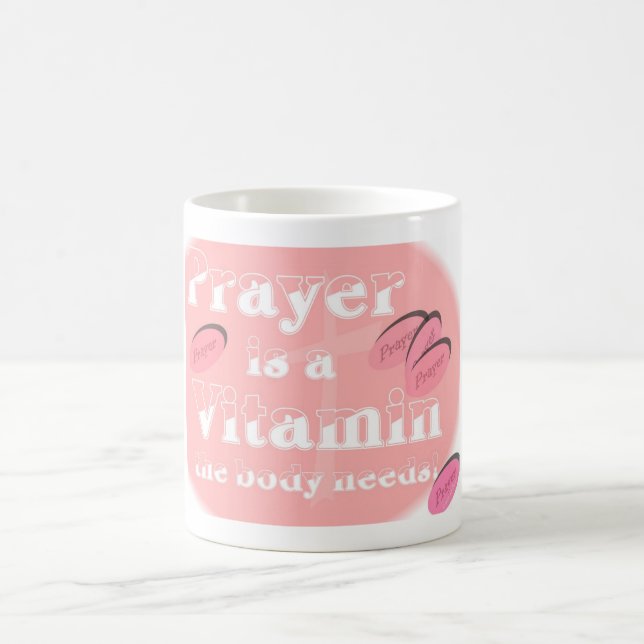 Café Taza (rosada) del rezo de la vitamina (Centro)