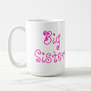 Café Taza rosada linda de la hermana grande