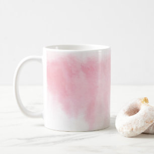 Café Taza rosada moderna de la acuarela de Rubor