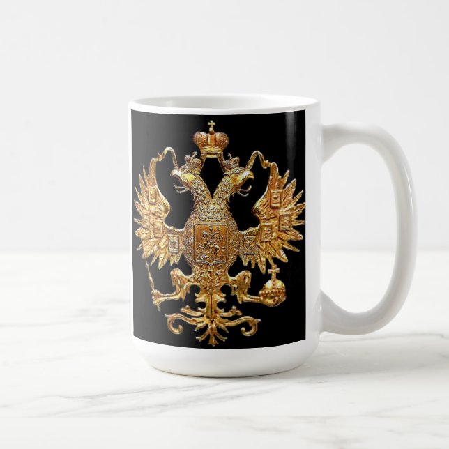 Café Taza rusa imperial OFICIAL del escudo de la (Derecha)