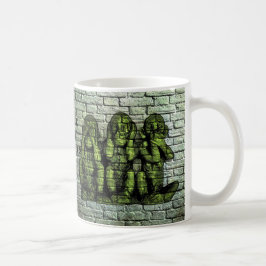Café Taza sabia de la pintada de tres monos
