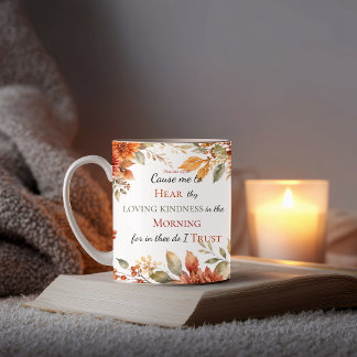 Café Taza Salmo 143:8 Confianza Matutina – Floral de Ot