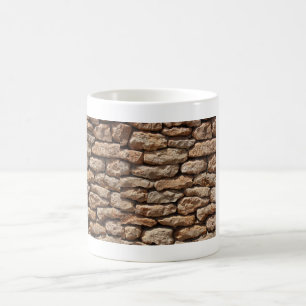 Café Taza seca de la pared de piedra