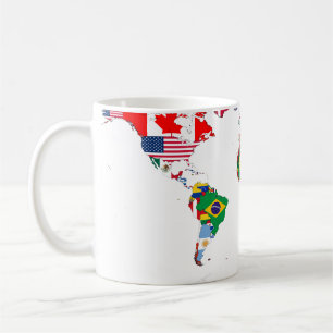 Café Taza señalada por medio de una bandera del mundo