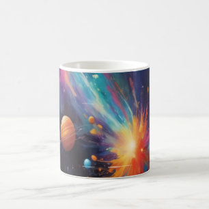 Café Taza Silueta de Ciervo Celestial Místico Espacio N