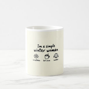 Café Taza Simple Mujer de Invierno