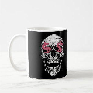 Café Taza Skull & Dollar Eyes – Vibraciones de Dinero O