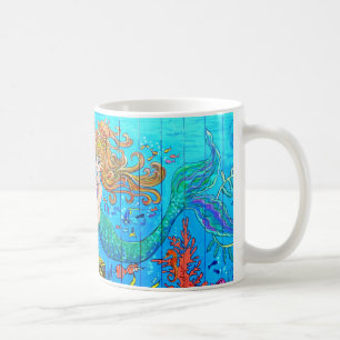 Café taza subacuática de la sirena