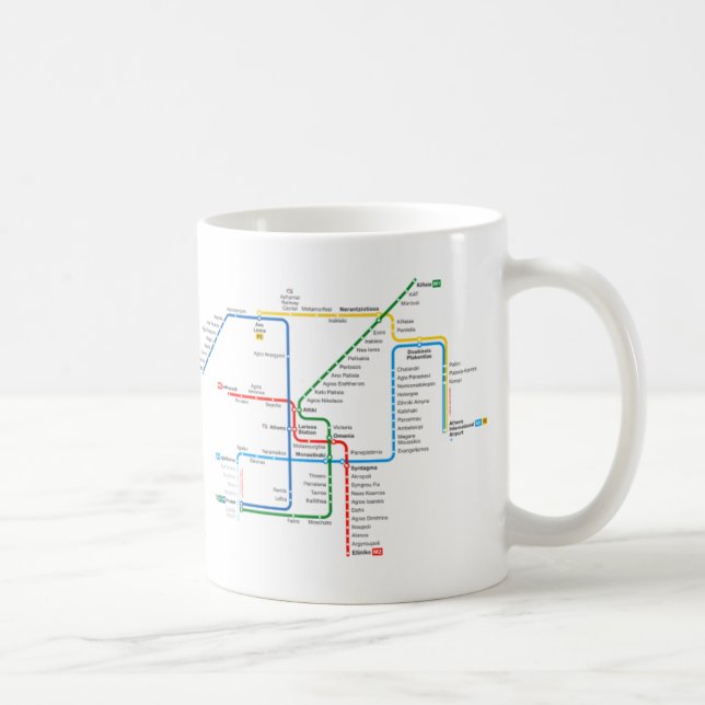 Café Taza subterráneo del mapa de Atenas (Derecha)