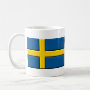 Café Taza sueca de Svensk de la bandera
