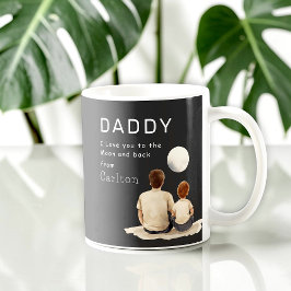Café Taza "Te Amo" de Padre e Hijo Contemplando la Luna