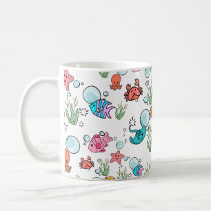 Café Taza temática de criatura marina. Taza con animale