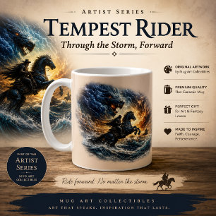 Café Taza Tempest Rider – Arte de Fantasía Épica de Jin