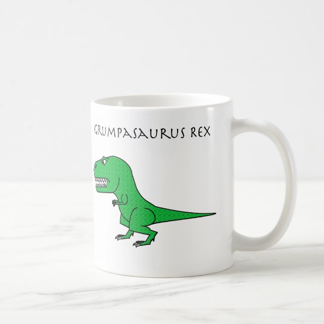 Café Taza texturizada verde de Grumpasaurus Rex (Derecha)