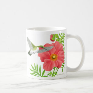 Café Taza Throated de rubíes del colibrí