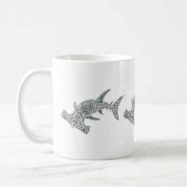 Café Taza tribal del abrigo del tiburón de Hammerhead