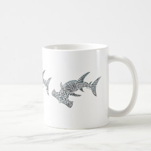 Café Taza tribal del abrigo del tiburón de Hammerhead