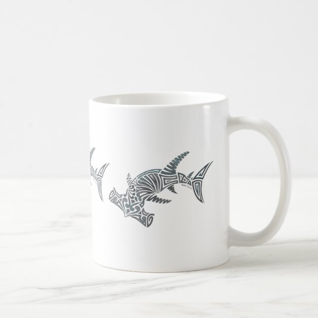 Café Taza tribal del abrigo del tiburón de Hammerhead (Derecha)