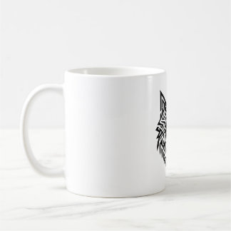 Café Taza Tribal Wolf – Diseño Geométrico Audaz de Anim