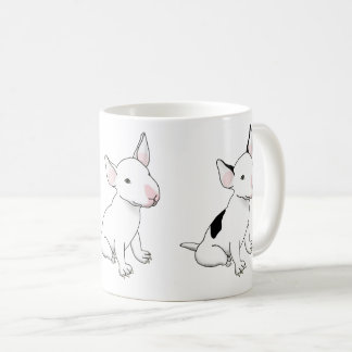 Café Taza - trío de cachorros de bull terrier blancos