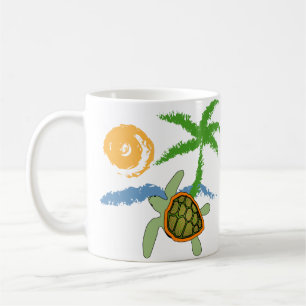 Café Taza tropical de la tortuga de mar