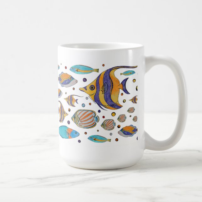 Café Taza tropical de los pescados (Derecha)