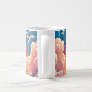 Café Taza Unicornio Azul Tierras de Fantasía Montaños
