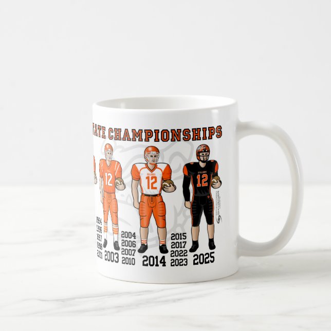 Café Taza Uniformes Campeones Estatales de Fútbol Ameri (Derecha)