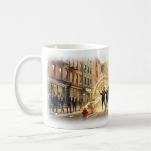 Café Taza Urbana Dragón de Latón Dorado Coraje