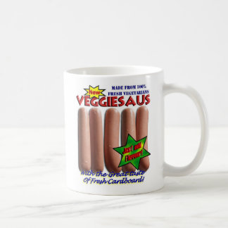 Café Taza vegetariana de las salchichas hecha con los