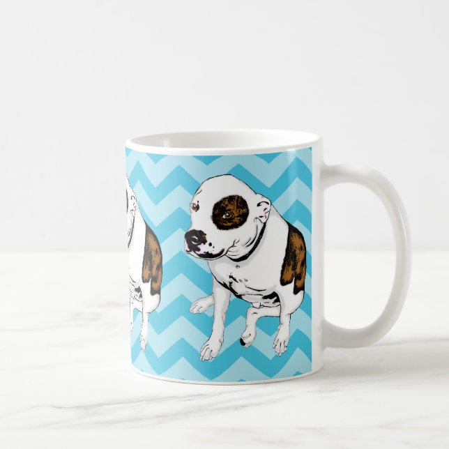 Café Taza verde azulada monocromática de Terrier de (Derecha)
