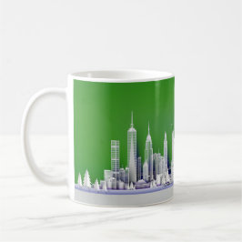 Café Taza verde de Navidad de Santa sobre Nueva York