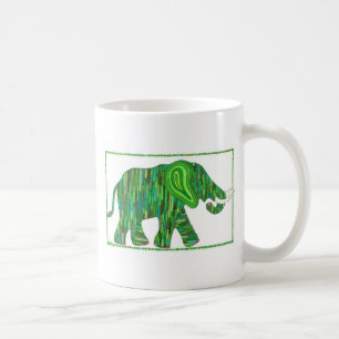 Café Taza verde del elefante del jade de Jerry