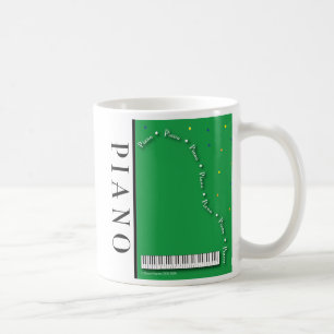 Café Taza verde del piano de cola