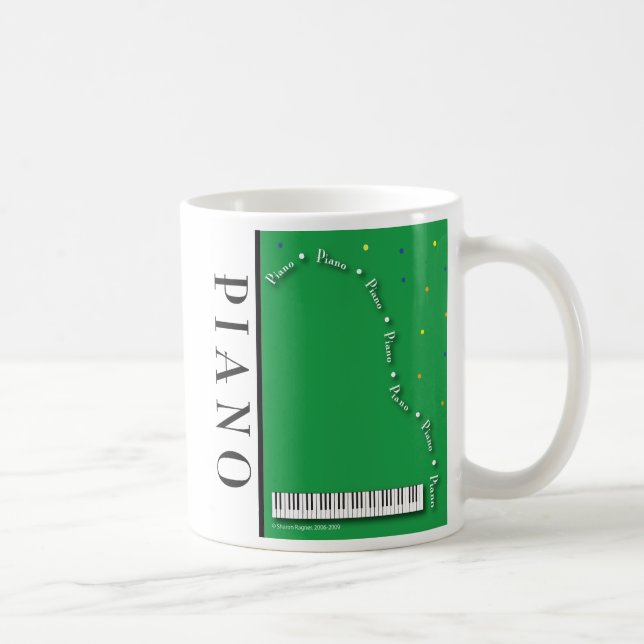 Café Taza verde del piano de cola (Derecha)