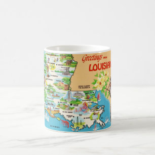 Café Taza Vintage Colorida de Louisiana