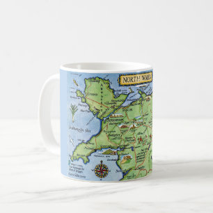 Café Taza vintage colorida de North Wales