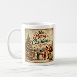 Café taza vintage de Navidad para niños
