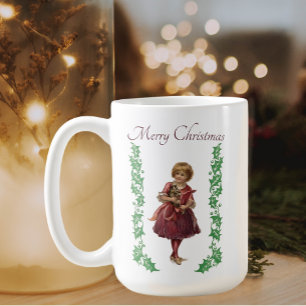 Café Taza vintage de Navidad Victoriana