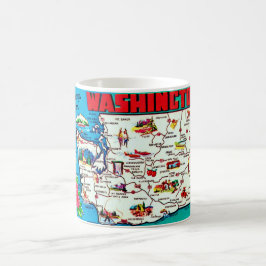 Café Taza vintage mapa de Washington