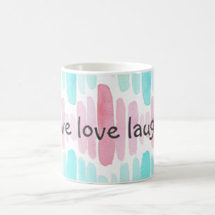 Café Taza viva de la acuarela de la risa del amor